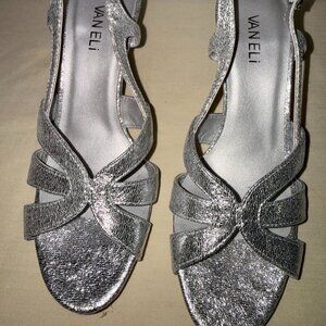 Vaneli Silver Heeled Sandal New In Box